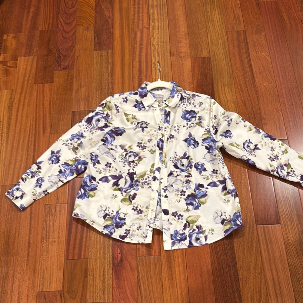 Floral Blue and White Men's Shirt